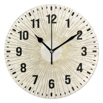 Yayeee 10" Wall Clock Battery Operated Quartz Round Silent Non-Ticking Home Decor,Sunshine