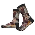 thumbnail image 2 of Vsdgher Vintage Collage Girl Butterfly Unisex Crew Socks Lightweight Breathable Ventilation Ankle Socks, Mid-calf socks for Daily, 2 of 7