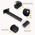 thumbnail image 3 of 4 Pcs Support d'Étagère Industriel Support d'Étagère Mural Fixation Rétro, Supports d'Étagère en Métal avec Vis Bride d'Étagère Murale, Acier Inoxydable Noir 250mm, 3 of 5