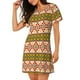 thumbnail image 2 of Fotbe Aztec Bata de Dormir para Mujer con Estampado, Camisón de Algodón de Manga Corta, Ropa de Dormir Casual, 2 of 6