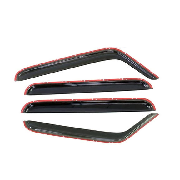 Tuqiang in-Channel Sun Rain Guards Window Visor For 2007-2018 Jeep Wrangler 4-Door Black 4PCS