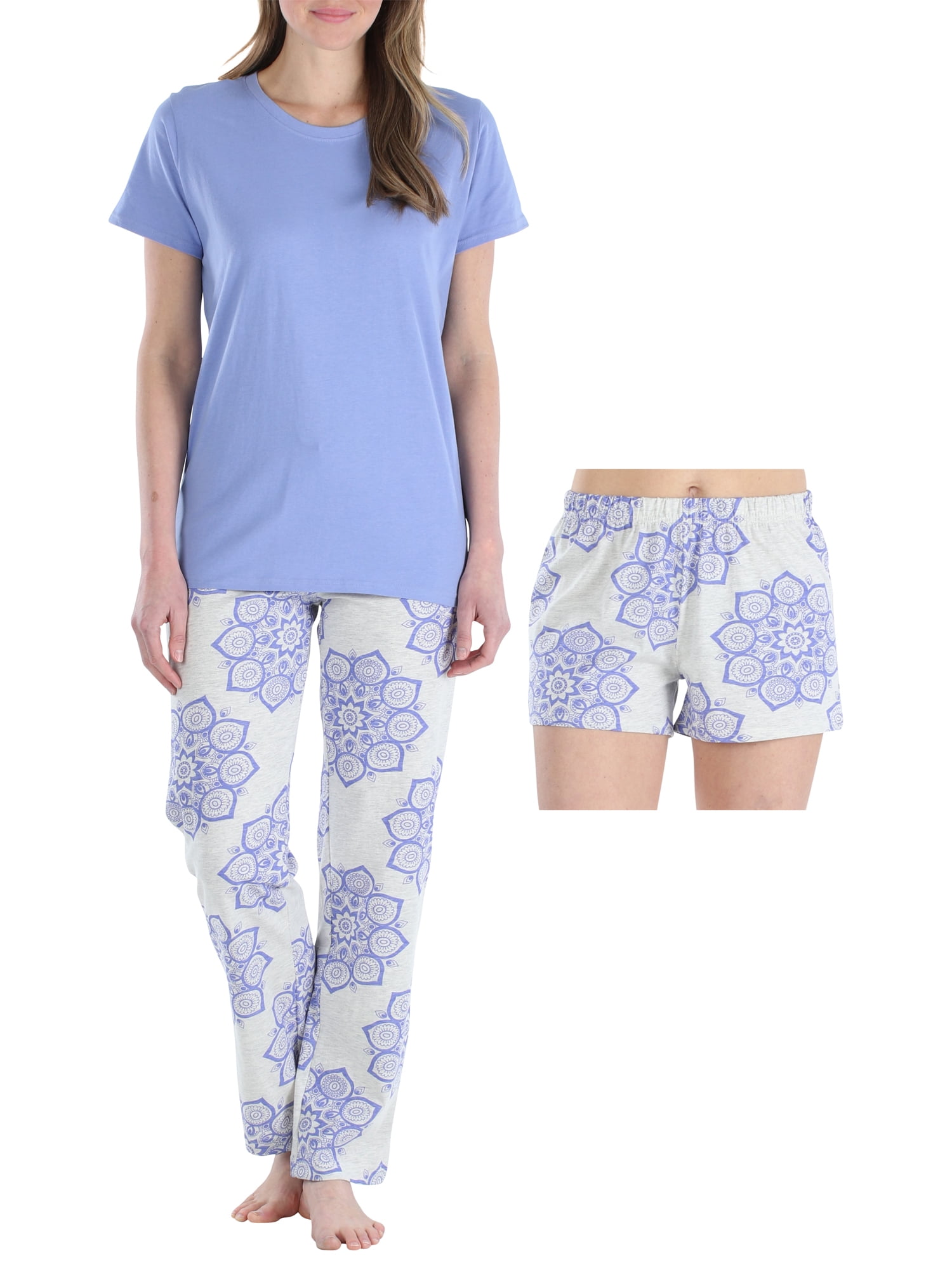 Frankie & Johnny Frankie & Johnny Women's 3 Piece Knit Pajama Set