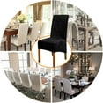 thumbnail image 6 of 4 Pack Stretch Velvet Dining Chair Covers, Removable Washable XL Size Soft Dining Chair Slipcovers for Kitchen Home Restaurant（Solid，Black）, 6 of 8