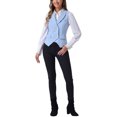 thumbnail image 3 of INSPIRE CHIC Women's Suit Vest Double Breasted Business Lapel Dressy Waistcoat Vest L Light Blue, 3 of 7