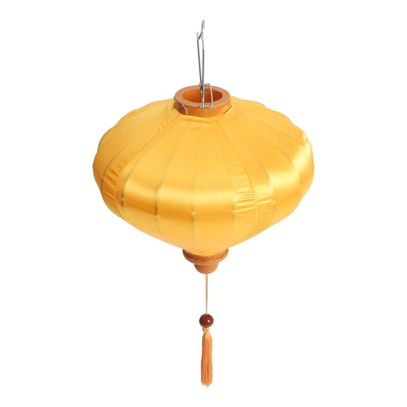 OUNONA Japanese Hanging Lantern Orange Cloth Decorative Light for Festive Party Ambiance 1 Piece