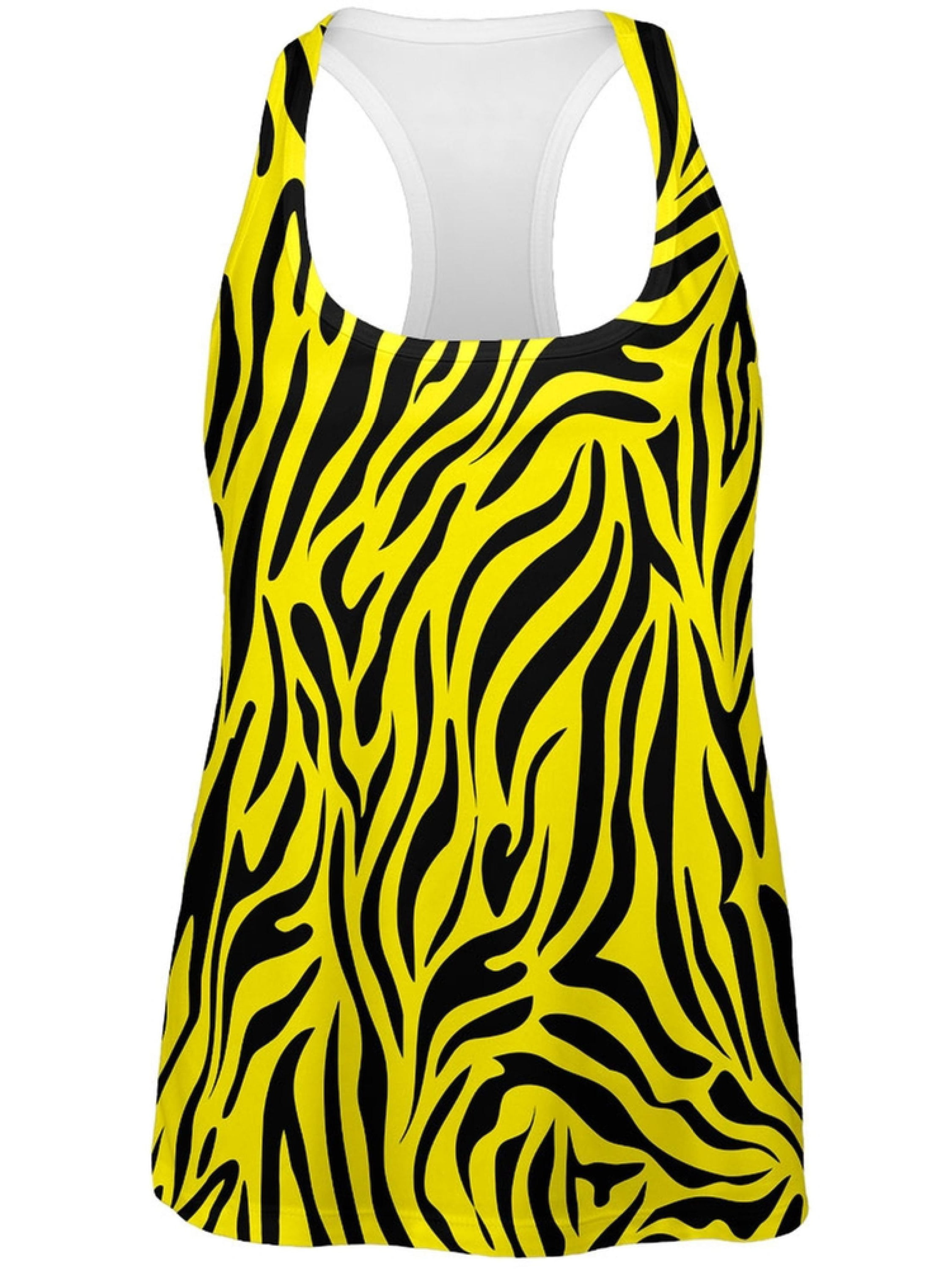 yellow zebra print top
