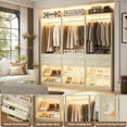 thumbnail image 2 of Homieasy Closet System with Wooden Drawers, Adjustable Angled Shoe Rack, Sturdy Garment Rack, Walk-in Closet Organizers, White Oak, 2 of 7