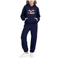 thumbnail image 3 of Piuwrlz Toddler Sweatsuits Sets 2pcs Girls Jogger Set Pocket Christmas Round Neck Sweats and Sweatpants Dark Blue Size 4 Years, 3 of 9