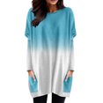 thumbnail image 1 of WEAIXIMIUNG Chemises à Manches Longues pour Femmes Col en V pour le Travail Femmes Automne et Hiver Mode Décontractée Col Rond Manches Longues T-Shirt Haut Poche Manches Bouffantes Imprimé Haut, 1 of 4