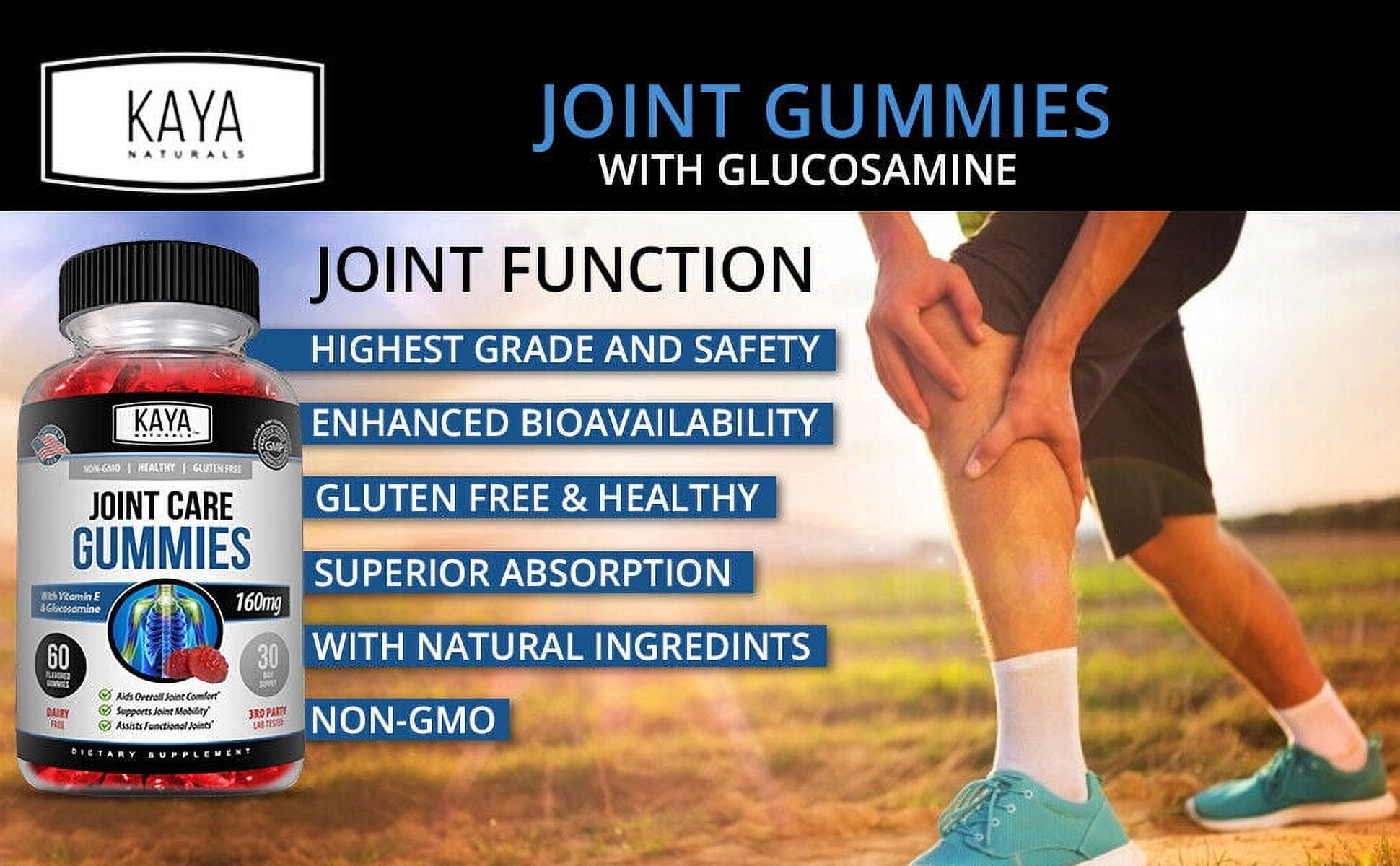 Kaya Natural Joint Care Gummies, 60 Count Pack of 2