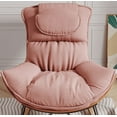thumbnail image 5 of Leisure Sofa Single Rocking Chair, Modern Upholstered Wingback Armchair with Padded Seat and  Solid Wood Base,Comfy Accent Glider Chairs for Adults,Living Room Bedroom Offices ,Pink, 5 of 9
