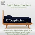 thumbnail image 3 of Split King 5-Piece Sheet Set, 300-TC Giza Cotton, 10 inch Deep Pockets - Navy Blue, 3 of 7