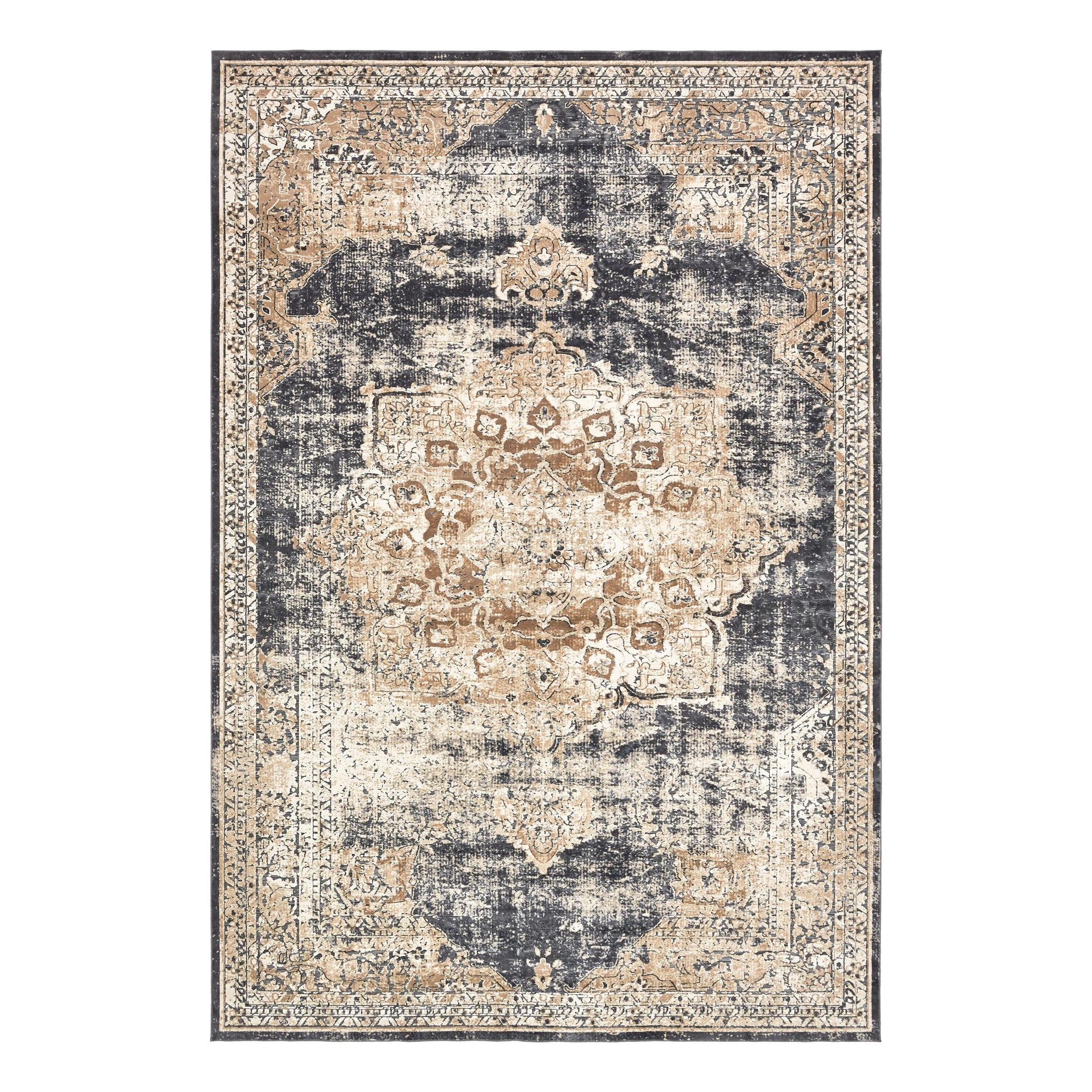 Unique Loom Chateau Collection Area Rug - Roosevelt (10' x 14' 5" Rectangle Dark Blue/Beige)