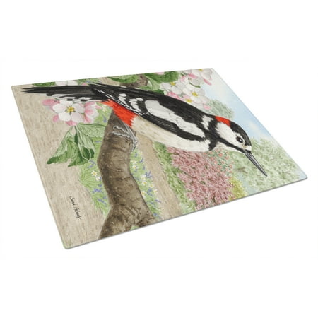 

Caroline s Treasures Woodpecker Glass Cutting Board Large