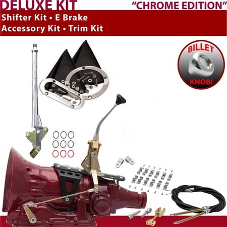 American Shifter C6 Shifter Kit Chrome 8 in. E Brake Cable Clamp Clevis Trim Kit for ED0ED