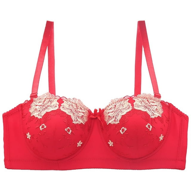 Women‘s Sexy Embroidered Support Bra Oversized Adjustable Bra French Style
