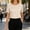 Beige, variant on Womens Tshirt Satin Pearl Neckline Short Sleeve Crew Neck Top French Style Women Blouse Beige S