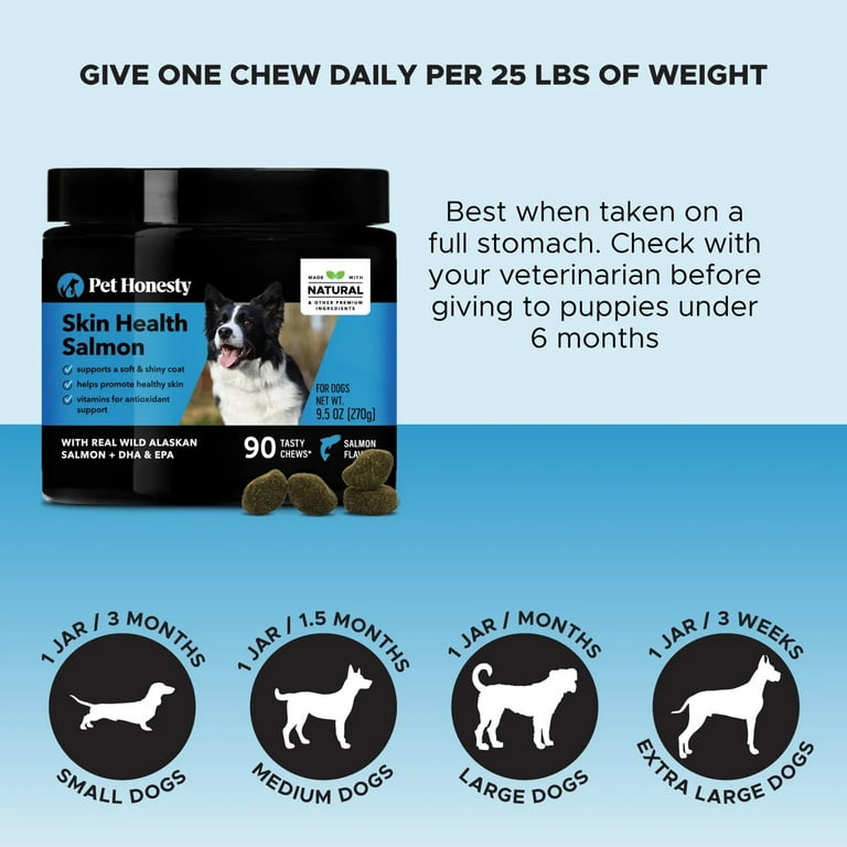 Pet Honesty Dog Skin Health Salmon Fish Oil Soft Chews Salmon 90