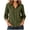 Army Green, variant on Women's Button Down Linen Blend Shirt, Puff Cuff 3/4 Sleeve Relaxed Fit Casual Blouse for Office Daily Vacation Wear