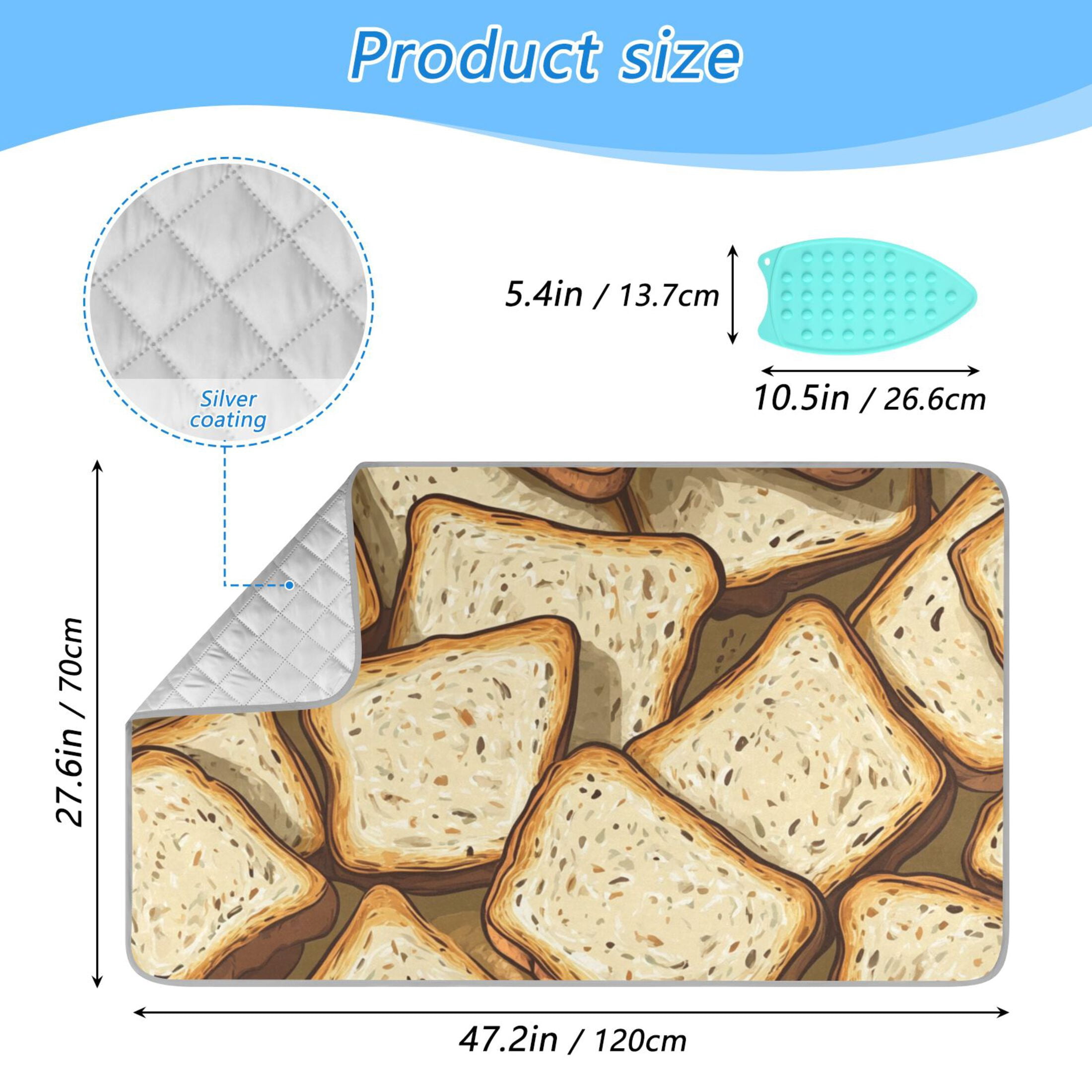 Bread Slices Ironing Board Covers Heat Resistant Ironing Pad Mat Portable for Travel Washer Dryer Table