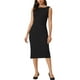thumbnail image 2 of Vestido formal sin mangas de midi con cuello barco para mujeres INSPIRE CHIC, negro, talla L, 2 of 6