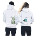 thumbnail image 2 of Dyfzdhu Couple Hoodies Women Cute Dinosaur Graphic Sweatshirt Long Sleeve Lined Pullover Top, 2 of 9