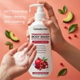 thumbnail image 2 of Pomegranate & Avocado Body Wash –16.91 fl.oz | 500ml - Hydrating & Gentle Cleanser with Aloe Vera & Shea Butter for Soft, Smooth Skin – Sulfate & Paraben Free Shower Gel for Men & Women., 2 of 13