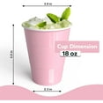 thumbnail image 3 of PYYNA-18 Oz Pink Plastic Cups For Party Supplies 50 Pack | Pink Disposable Cups Plastic | Disposable Drinkware For Parties, Events & Everyday, 3 of 3