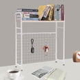 thumbnail image 6 of Desktop Bookshelf Desk Storage Shelf with Grid Office Table Computer Rack White, 6 of 17