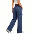 thumbnail image 3 of Jalioing Cargo Sweatpants for Teen Girl Loose Straight Leg Elastic Waist Pants Casual Thermal Fleece Lined Trousers, 3 of 7