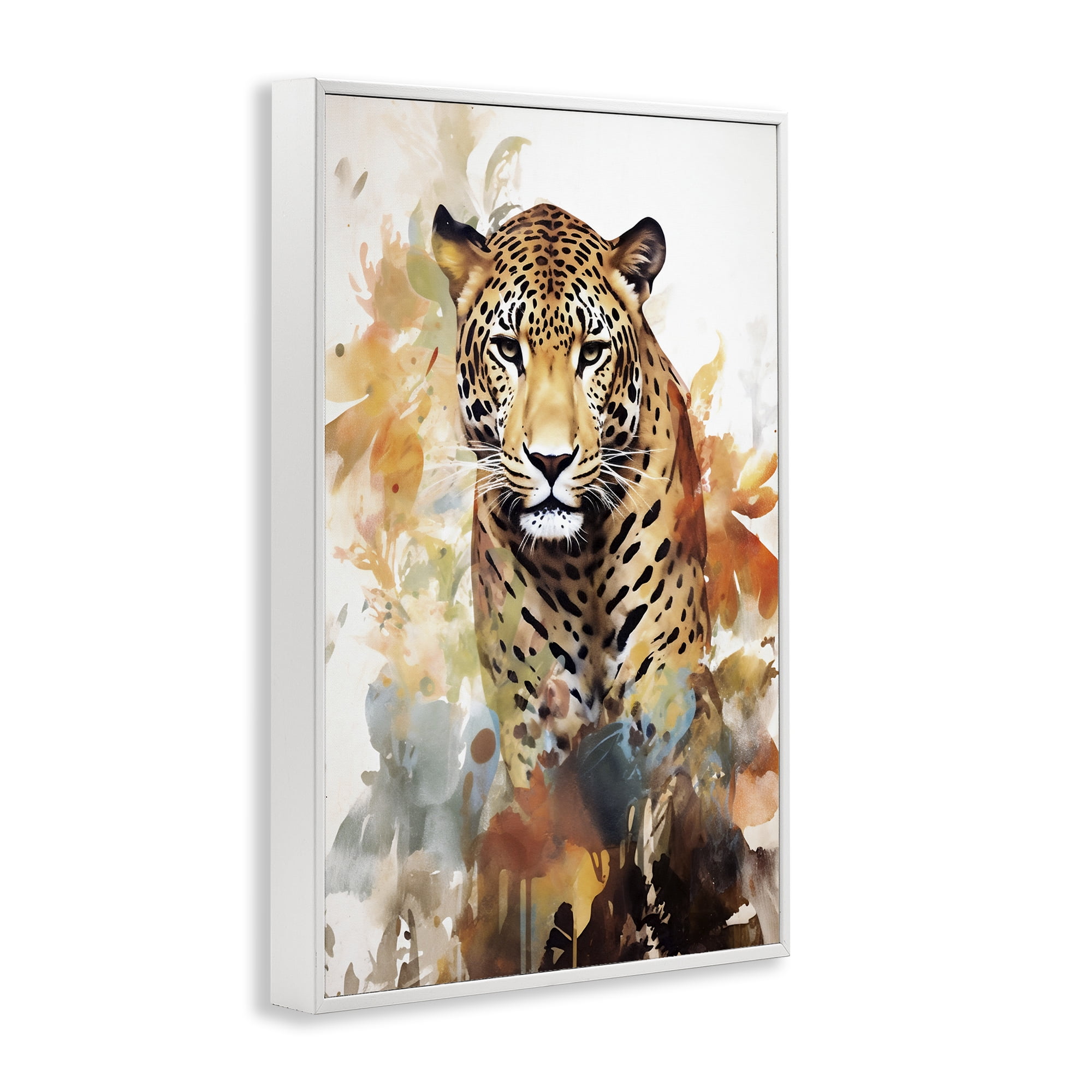 Stupell Industries Wild Cheetah Grace White Framed Giclee Art, design by Ray Powers