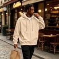 thumbnail image 6 of Mens Fleece Hoodie Full Zip Hooded Sweatshirt Big and Tall Long Sleeve Oversized Solid Color Casual Jacket Front Pockets, 6 of 9