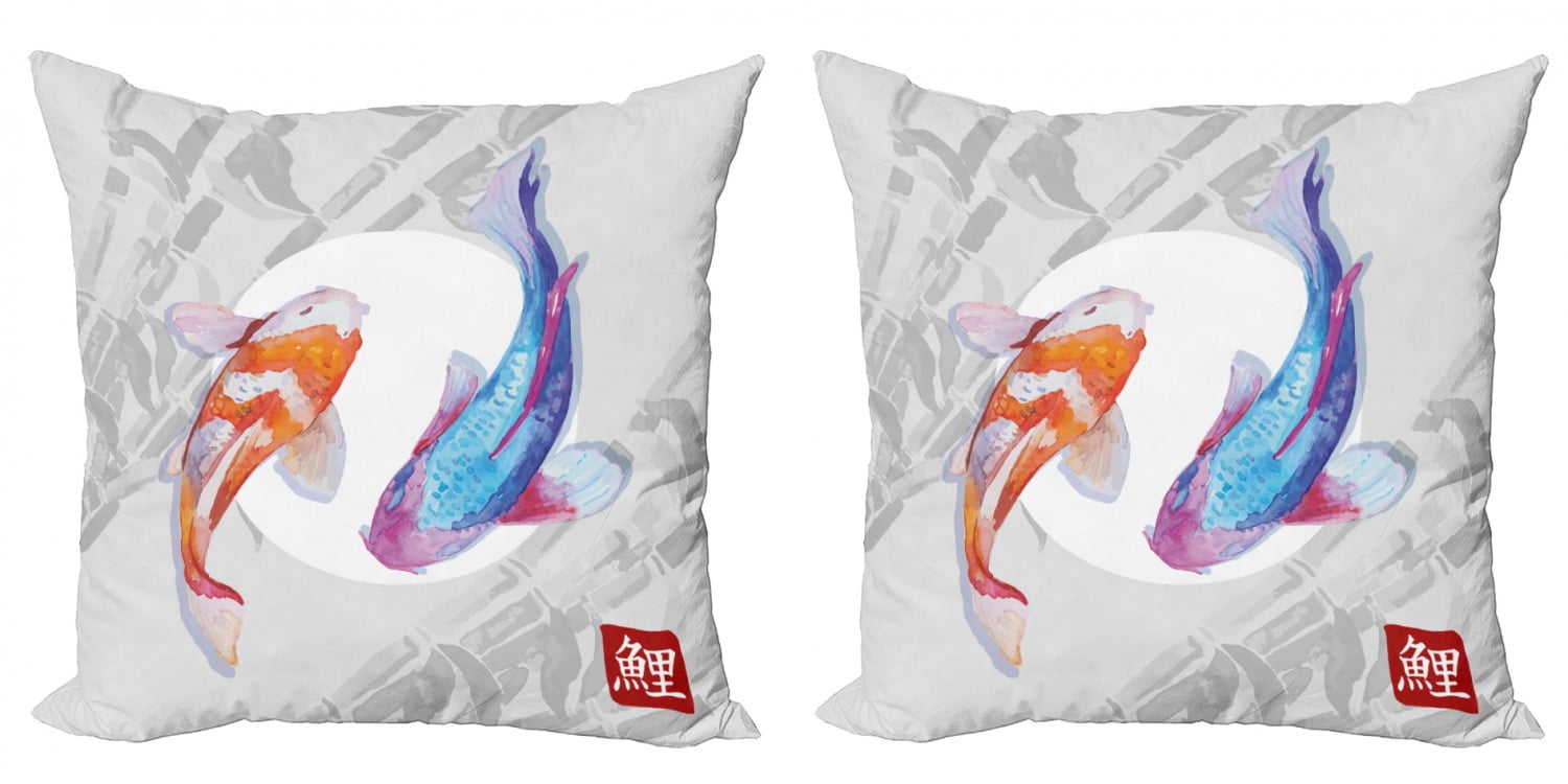 Animal Cute Designs Just A Boy Who Loves Koi Fish Throw Pillow 16x16 Multicolor