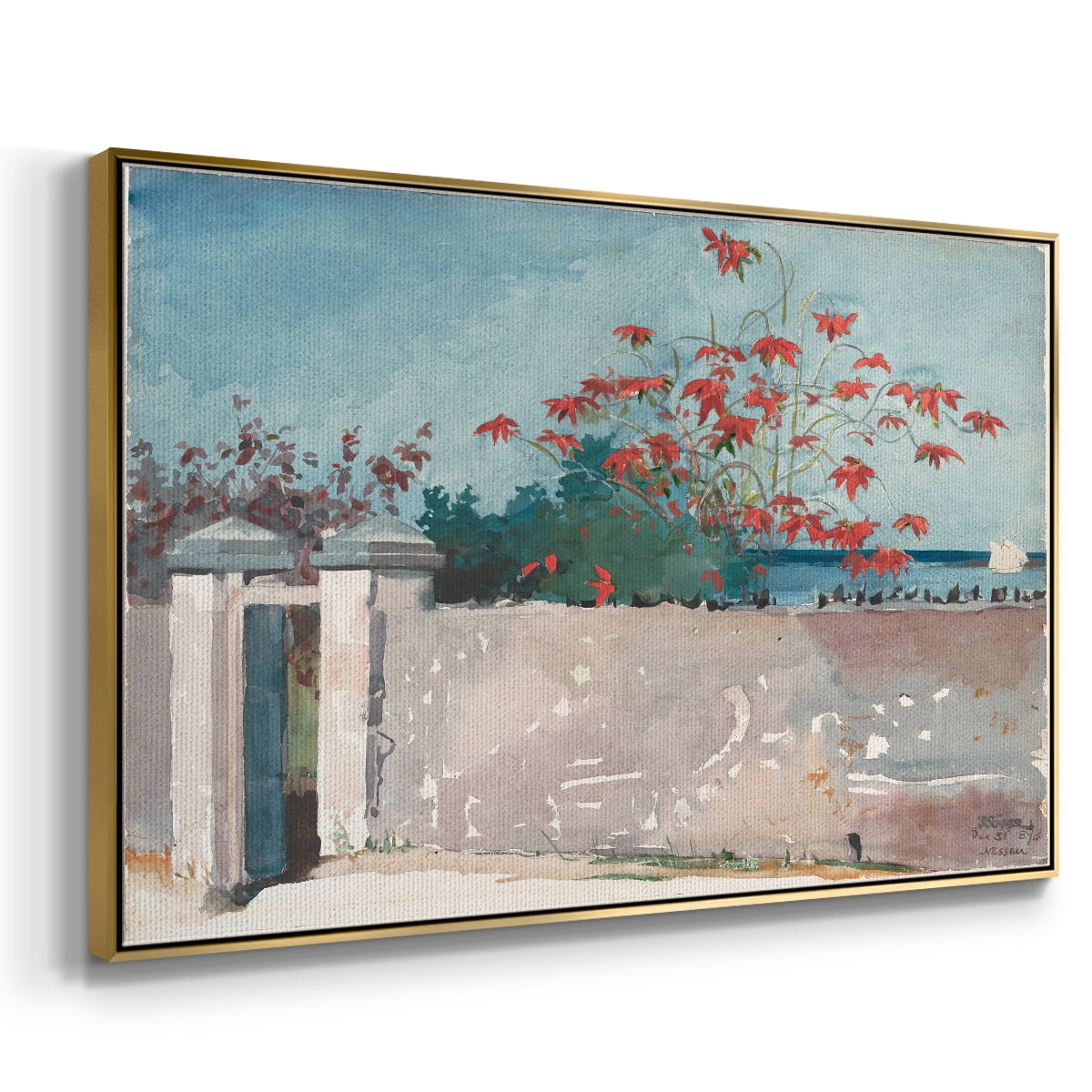 Vintage Landscape-CXXXIII By Wexford Home Framed in Gold Wood Gallery Wrapped Canvas 17 in. x 25 in.