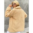 thumbnail image 4 of Eilly Bazar Teddy Coat for Women Double Breasted Faux Sherpa Female Camel S, 4 of 4