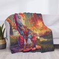 thumbnail image 3 of Yiaed Meditating Cute Horse Print Blanket Throw Blanket Soft Cozy Flannel Blanket for Home Bed Sofa Couch Chair-40"x30", 3 of 6