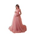 thumbnail image 1 of Maternity Cotton Patchwork Mesh Strapping Floor-length Dress, 1 of 2