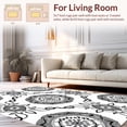 thumbnail image 2 of ODIKA 4'x6' Machine Washable Non-Slip Area Rug, Elegant Floral Medallion Design with Artistic Swirls and Curves High Traffic Rug with Pad, Black, 351245, 2 of 8