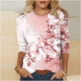 thumbnail image 3 of COM1950s Blouses pour Femmes, Blouses pour Femmes Mode, T-Shirt Imprimé Mode Féminine Manches 3/4 Blouse Col Rond Décontracté, Blouses pour Femmes Mode, T-Shirts pour Femmes, Blouses pour Femmes Décontractées, 3 of 4