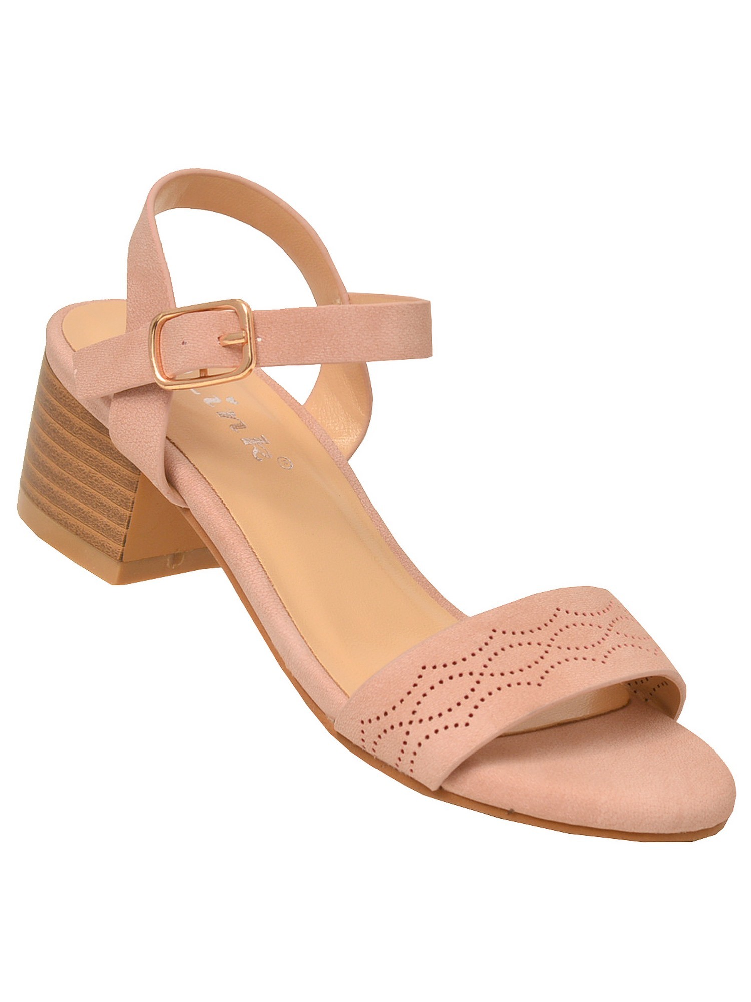 pink low block heel shoes