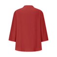 thumbnail image 4 of yunLCZ Women's Button Down Shirts Cotton Linen Shirts For Women Summer Button Down Tops 3/4 Length Sleeve Casual Blouses Oversized Tshirts 2025 Spring Summer Outfits 3786, 4 of 4