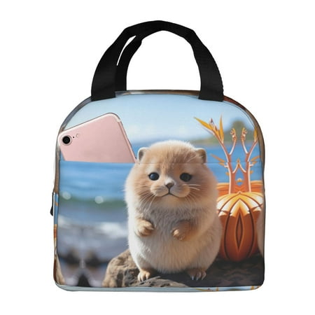 Insulated Lunch Bag for Women Men - Cute Guinea Pig Sea Leakproof Cooler Lunch Box for Women Men  Lunch Tote Bags for Work School Picnic Travel