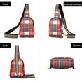 thumbnail image 7 of FORMRS Womens Crossbody Sling Bag Travel Daypack Shoulder Chest Backpack, Vibrant Red Tartan Pattern, 7 of 7