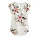 thumbnail image 4 of Camiseta de mujer Jumpingount Top Cuello Blusa de manga corta estampada Blanco AP003086-29, 4 of 6