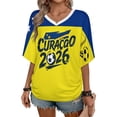thumbnail image 2 of Women's Football Graphic T-Shirt, Soccer Fans V-Neck Short Sleeve T-Shirt with Print, Soft Lightweight Soccer Apparel Shows Player Number for Soccer Tournament 2026 Dark Blue Size: S, 2 of 5