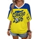 thumbnail image 2 of Women's Football Graphic T-Shirt, Soccer Fans V-Neck Short Sleeve T-Shirt with Print, Soft Lightweight Soccer Apparel Shows Player Number for Soccer Tournament 2026 Dark Blue Size: 2XL, 2 of 5