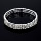 thumbnail image 5 of Pulsera tobillera de cristal elástica con diamantes de fila de diamantes flash europea y americana multicapa opcional oro plateado, 5 of 6