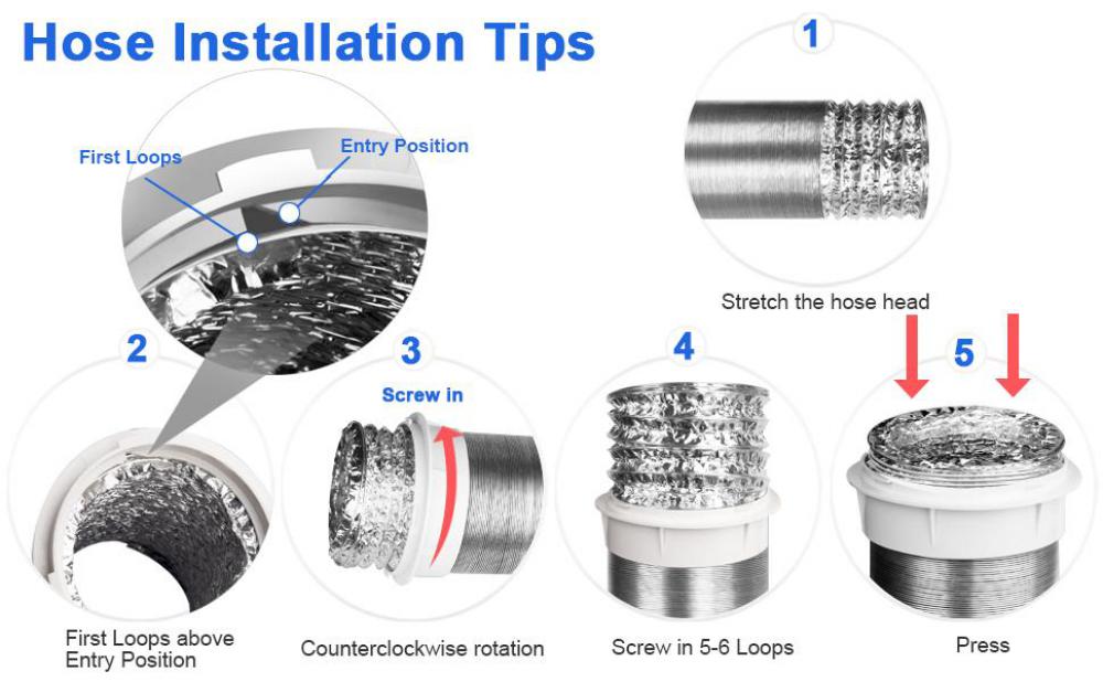 Dryer Vent Hose Connector Kit, Dryer Vent Wall Plate with Hose(4 inch 8 feet), Dryer Duct Connector with Quick Connect & Disconnect, Covers Area 7inch x 7inch, Fits 4 Inch