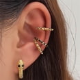 thumbnail image 6 of AOOOWER Elegant Multi Layered C Shape Ear Clip Handmade No Piercing Earrings Accessory Fashionable Geometric Layered Ear Cuff, 6 of 9