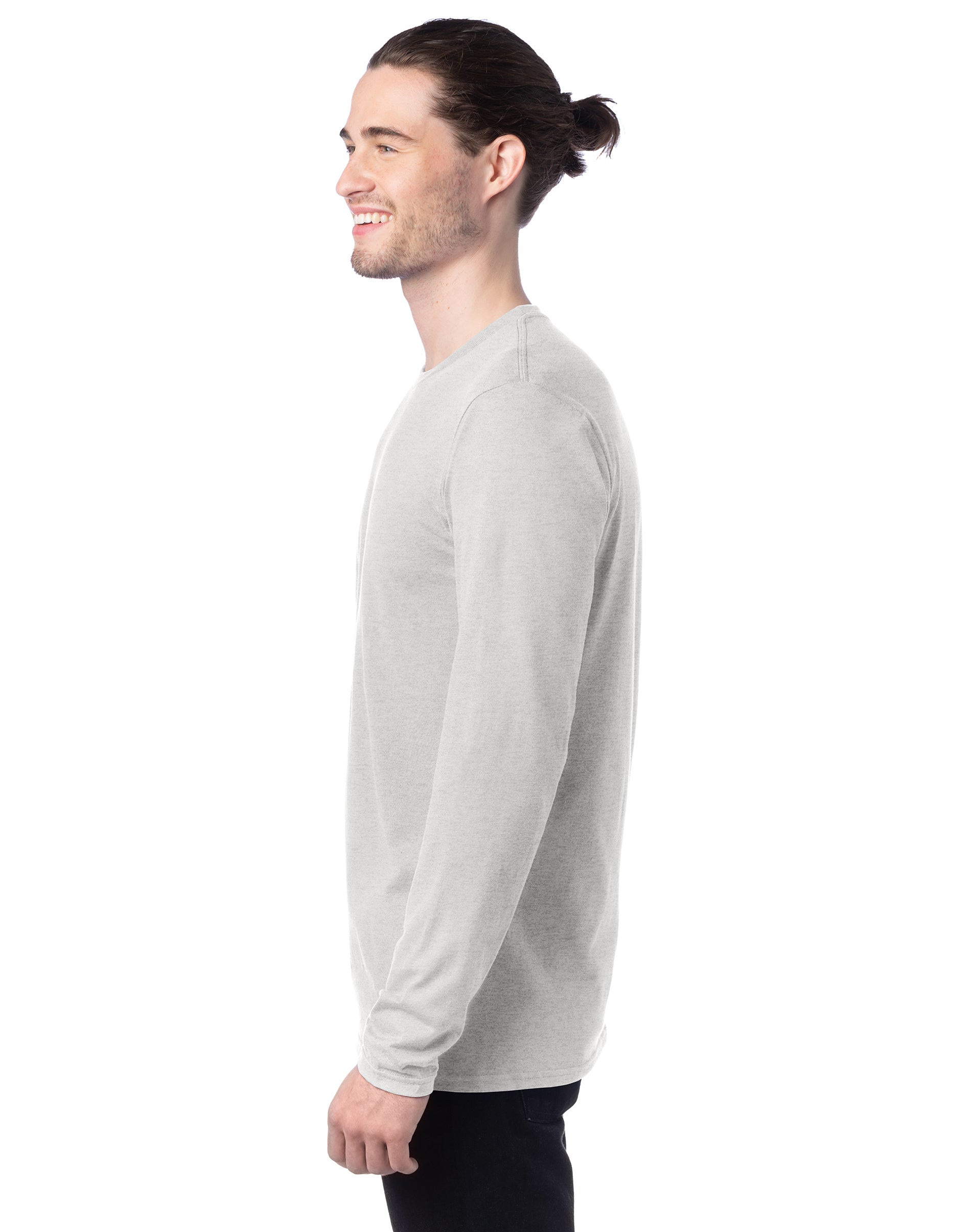 Hanes Men's Perfect-T Long Sleeve T-Shirt Ash S - image 2 of 8